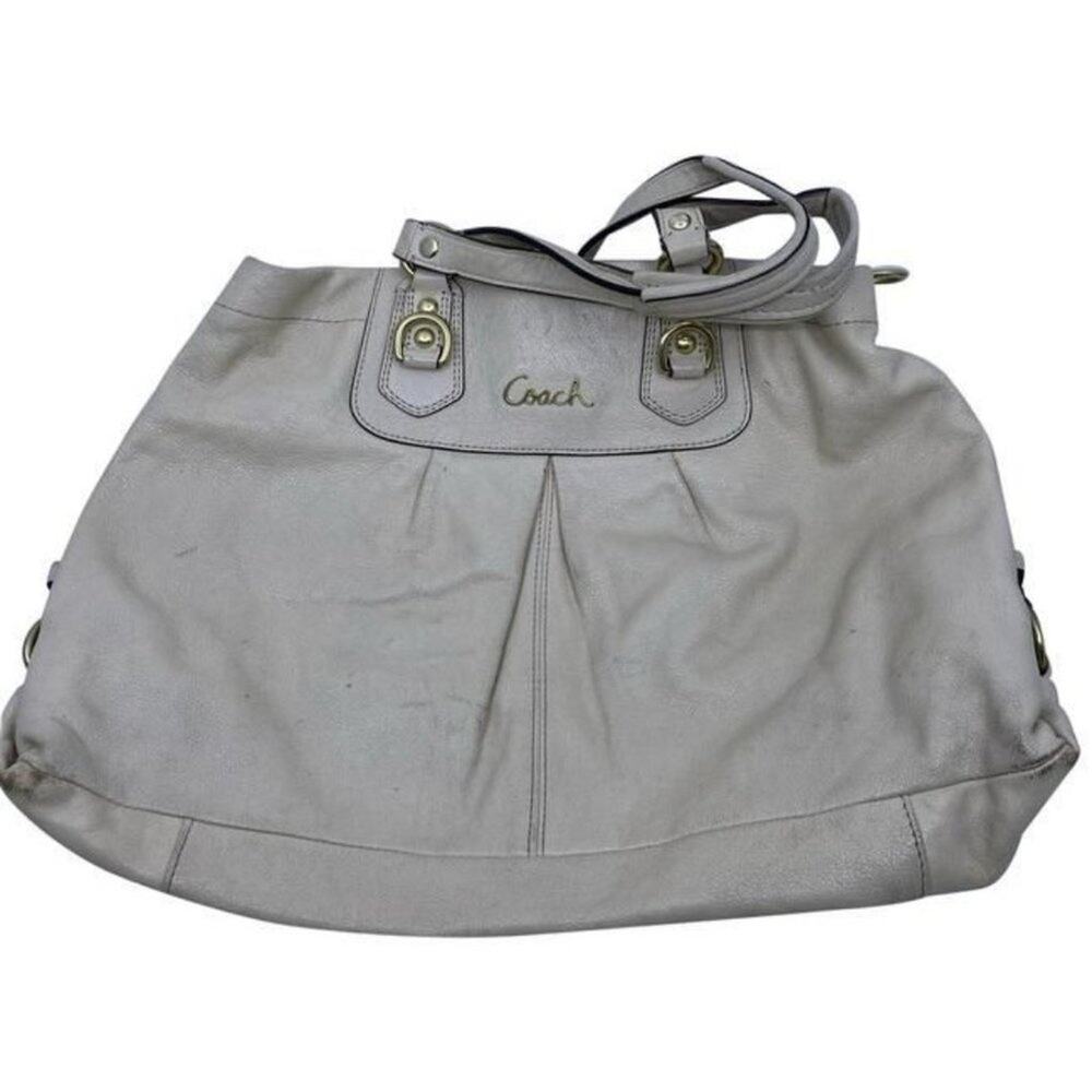 Coach Xl White Leather Shoulder Bag